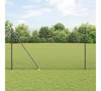vidaXL Recinzione a Filo Saldato con 13 Pali a Picchetto Grigio 1.5x50 m Acciaio