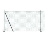 vidaXL Recinzione a Maglia con 7 Poste Flangiate 1,2x10 m in Acciaio ZincatoRecinzione metallica resistente