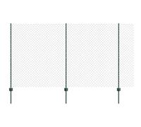 vidaXL Recinzione a rete con 10 pali U verde 1,4 x 10 m | Recinzioni esterne in acciaio zincato resistenti per una maggiore sicurezza nei giardini e nelle linee di proprietà