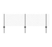 vidaXL Recinzione metallica con pali da 10 U, in acciaio grigio, 0,6 x 10 m, durevole e impermeabile per giardini o terreni sicuri, recinzione metallica resistente ai raggi UV
