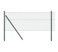 vidaXL Recinzione a Maglie con 13 Pali, 0.8 x 25 m, in Acciaio galvanizzato. Superficie Liscia, Colore Verde, pensata per Uso Esterno. Ottima Come barriera per terrazzi e Giardini. Resistente alle i