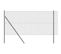 vidaXL Recinzione a Maglie con 7 Post 1x10 m Acciaio Zincato GrigioRecinzione metallica resistente