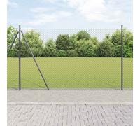 vidaXL Recinzione a maglie con base in cemento 10 x 1,5 m Grigio Rete