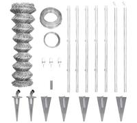 vidaXL Recinzione a Rete con Pali e Spuntoni Acciaio Zincato 15x1 m