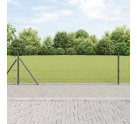 vidaXL Recinzione a Rete Saldato con 7 Pali Flangiati Grigio 0.4x10 m Acciaio