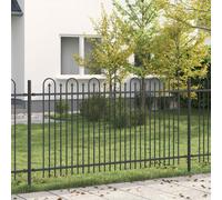 vidaXL Recinzione ad arco a picchetto DRONTEN 200 x 150 cm Nero
