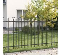 vidaXL Recinzione ad arco a picchetto DRONTEN 200 x 166 cm Nero