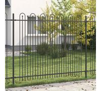 vidaXL Recinzione ad arco a picchetto DRONTEN Nero