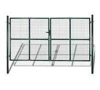 vidaXL Recinzione cancello in acciaio verniciato a polvere 306x200cm doppia porta Mesh Safe Guard