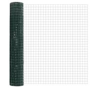 vidaXL Recinzione europea verde 1,5 x 10 m in acciaio | Recinzione esterna durevole resistente ai raggi UV rotolo metallico di montaggio facile per limiti sicuri Barriera da giardino grande limite