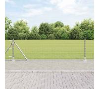 vidaXL Recinzione con pali. Argento 0.4 x 10 m Acciaio