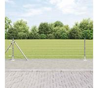vidaXL Recinzione con pali. Argento 0.4 x 10 m Acciaio