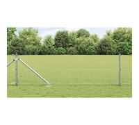 vidaXL Recinzione con pali. Argento 0.6 x 100 m Acciaio