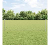 vidaXL Recinzione con pali. Argento 0.6 x 50 m Acciaio