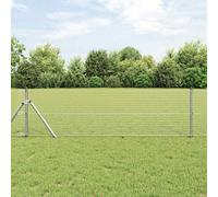 vidaXL Recinzione con pali. Argento 0.8 x 25 m Acciaio