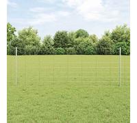 vidaXL Pali della Recinzione 11 pz U-Channel 80 cm in Acciaio zincato, Recinzione da Campo 0.8x50 m in Acciaio zincato