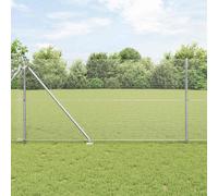 vidaXL Recinzione con pali. Argento 1.2 x 10 m Acciaio