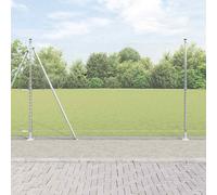vidaXL Recinzione con pali. Argento 1.4 x 10 m