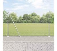 vidaXL Recinzione con pali. Argento 1.4 x 50 m Acciaio