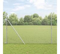 vidaXL Recinzione con pali. Argento 1.5 x 10 m Acciaio