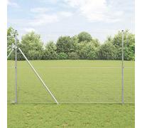 vidaXL Recinzione con pali. Argento 1.5 x 25 m Acciaio