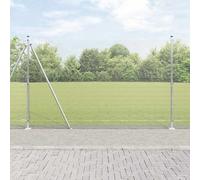 vidaXL Recinzione con pali. Argento 1.6 x 10 m Acciaio