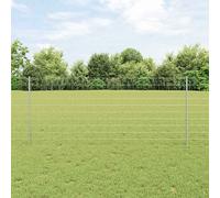 vidaXL Recinzione con pali. Argento 1 x 10 m Acciaio