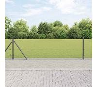 vidaXL Recinzione con pali. Grigio 0.5 x 100 m Acciaio