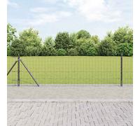 vidaXL Recinzione con pali. Grigio 0.6 x 10 m Acciaio