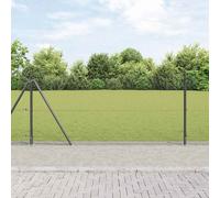 vidaXL Recinzione con pali. Grigio 0.8 x 10 m Acciaio