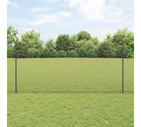 vidaXL Recinzione con pali. Grigio 1.2 x 10 m Acciaio