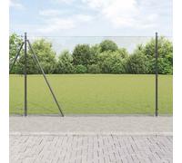 vidaXL Recinzione con pali. Grigio 1.4 x 10 m Acciaio