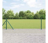 vidaXL Recinzione con pali. Verde 0.6 x 10 m Acciaio rivestito in PVC