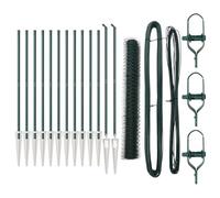 vidaXL Recinzione con Pali. Verde 1.4 x 25 m Acciaio Rivestito in PVC, Giardino e terrazzo, divisore Resistente, recinto Esterno, Proteggi Il Prato, Soluzione per confini