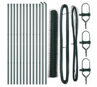 vidaXL Recinzione con Pali. Verde 1.4 x 25 m Acciaio Rivestito in PVC, Giardino e terrazzo, divisore Resistente, recinto Esterno, Proteggi Il Prato, Soluzione per confini