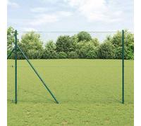 vidaXL Recinzione con pali. Verde 1.6 x 100 m Acciaio rivestito in PVC