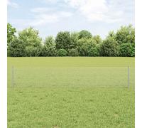 vidaXL Recinzione con Posto Argento 0,4 x 10 m Acciaio
