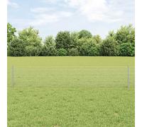vidaXL Recinzione con Posto Argento 0,4 x 10 m Acciaio