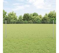 vidaXL Recinzione con Posto Argento 0,8 x 10 m Acciaio