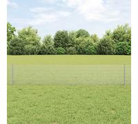 vidaXL Recinzione con Posto Argento 0,4 x 10 m Acciaio, Recinzione da Giardino Regolabile, Schermatura Moderna, Divisore Resistente per Spazi Esterni