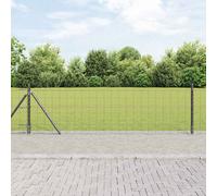 vidaXL Recinzione con Posto Grigio 0,4 x 25 m Acciaio e PVC