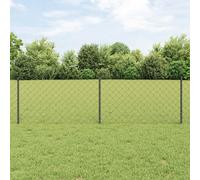vidaXL Recinzione con Posto Grigio 0,6 x 10 m Acciaio e PVC