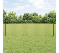 vidaXL Recinzione con Posto Grigio 0,6 x 10 m Acciaio e PVC