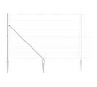 Recinzione da campo vidaXL 1,5x25 m in acciaio zincato, pali per recinzione vidaXL con picchetti 13 pz Ø32 mm 170 cm in acciaio zincato