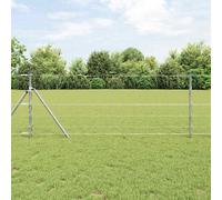vidaXL Recinzione da campo Argento 100 x 0.8 m Acciaio zincato