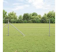 vidaXL Recinzione da campo Argento 100 x 0.8 m Acciaio zincato