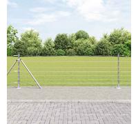 vidaXL Recinzione da campo Argento 50 x 0.8 m Acciaio zincato