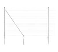 Recinzione da campo vidaXL 1,6x25 m in acciaio zincato, pali di recinzione vidaXL con punta 13 pz Ø32 mm 180 cm in acciaio zincato