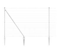 vidaXL Recinzione da Campo in Acciaio Zincato 25 x 1,6 m | Barriera Resistente per Esterni con Picchetti per Giardinaggio, Fattorie e Cortili. Include Pannelli e Componenti, Perfetta per Proteggere i