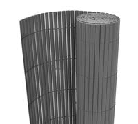 vidaXL Recinzione da Giardino a Doppio Lato Pannelli Arella Canniccio Veneziana Frangivento Recinto Barriera Decorativa 150x500 cm Grigia